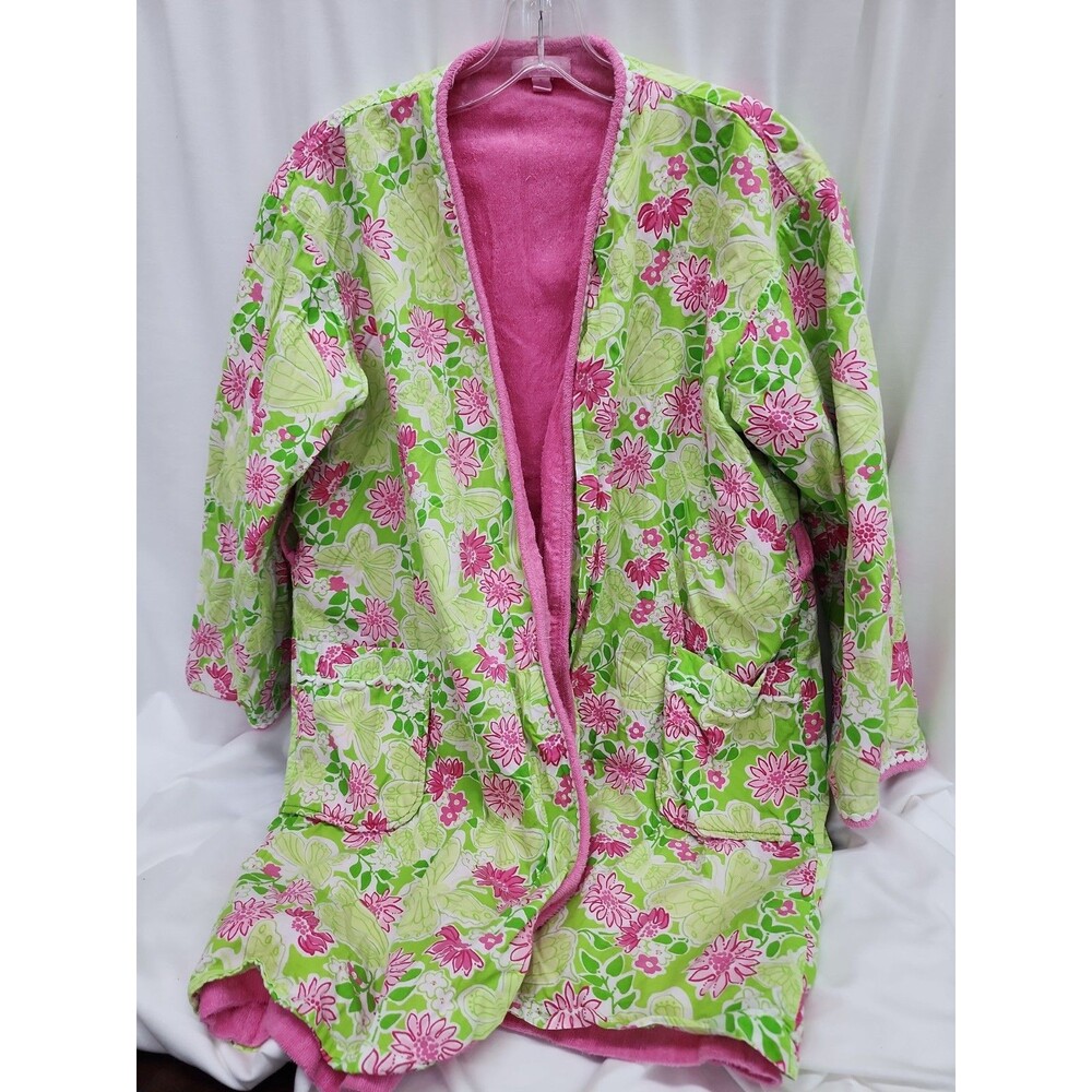 Lilly Pulitzer Terry Lined Bathrobe No Belt Sz S Read Description for Minor Flaw